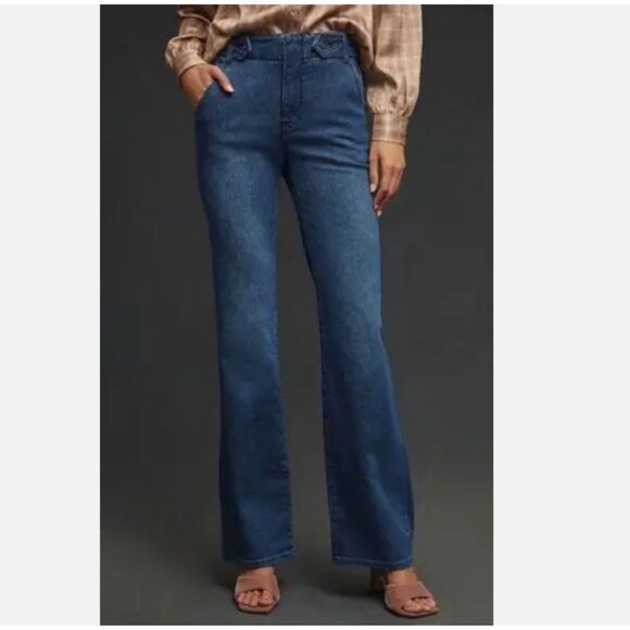 Pilcro Anthropologie Bootcut Jeans‎ Mid Rise Cotton Hemp Boho Hippie Retro Denim - Picture 2 of 16